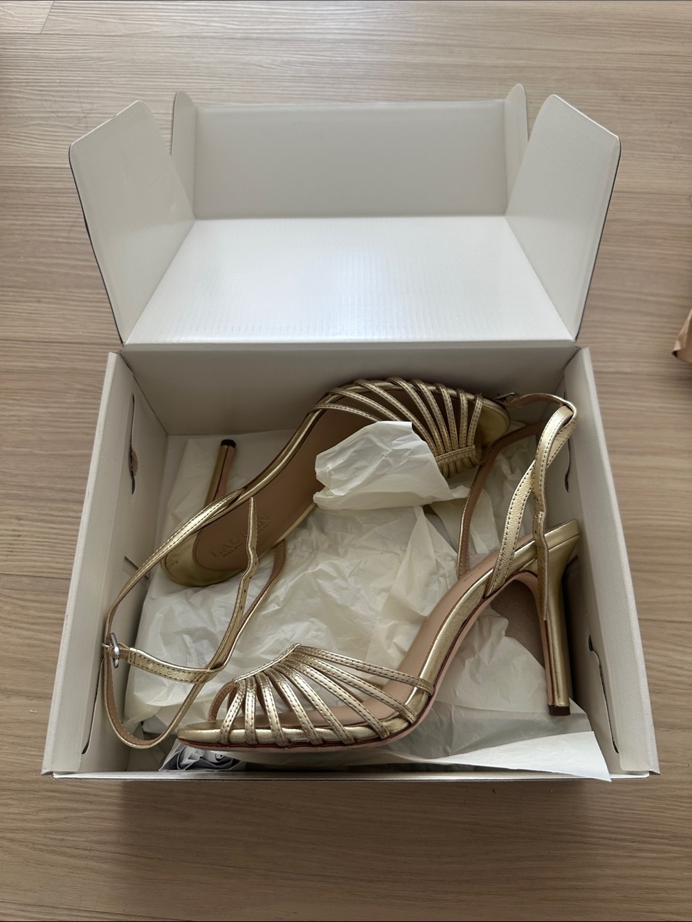 Lauren Ralph Lauren Metallic Gold Strappy Heels